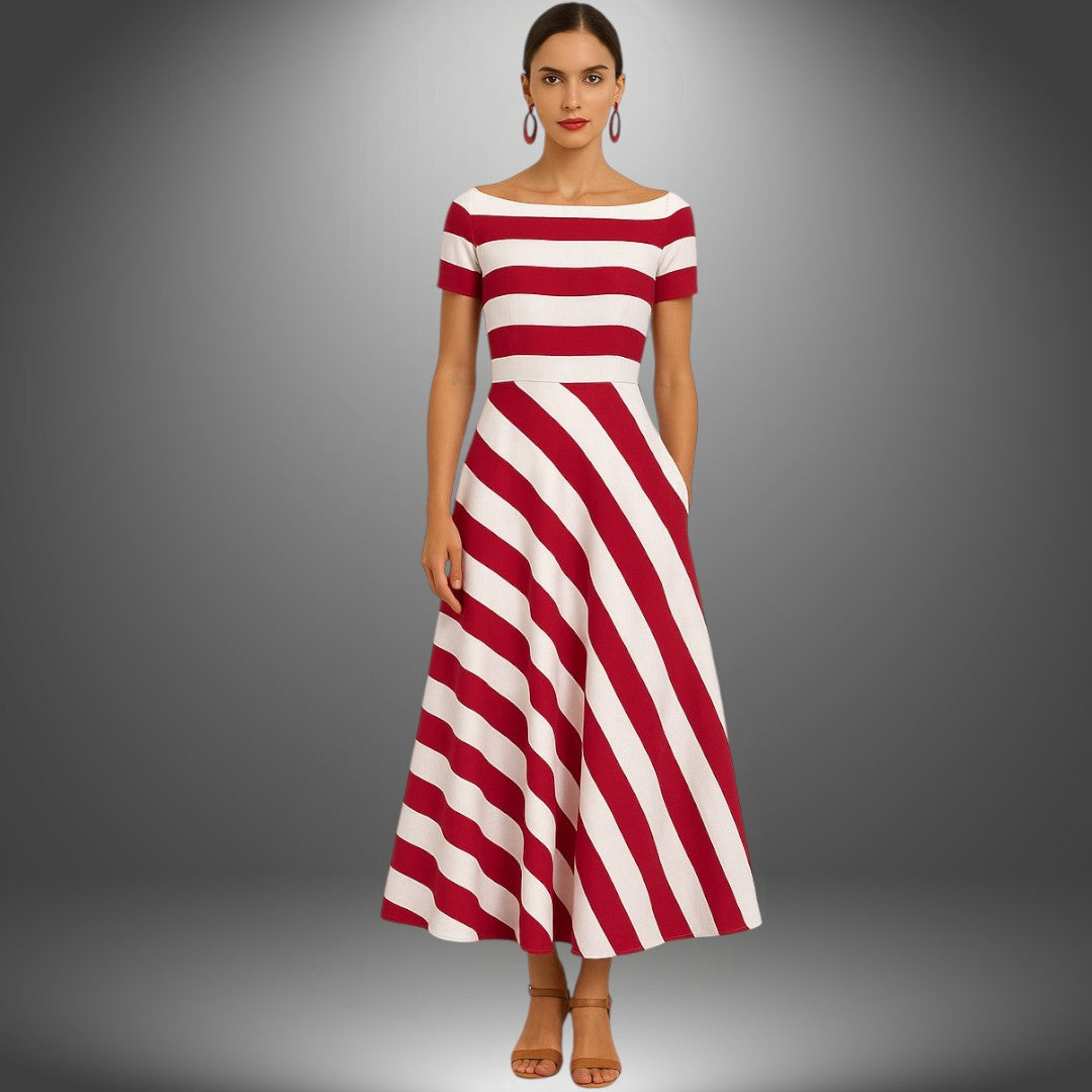 Serene – Striped Midi Dress