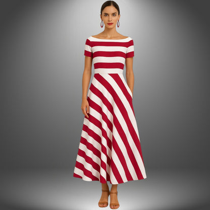 Serene – Striped Midi Dress