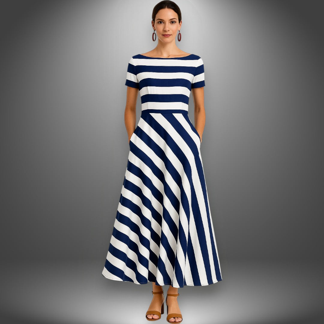 Serene – Striped Midi Dress