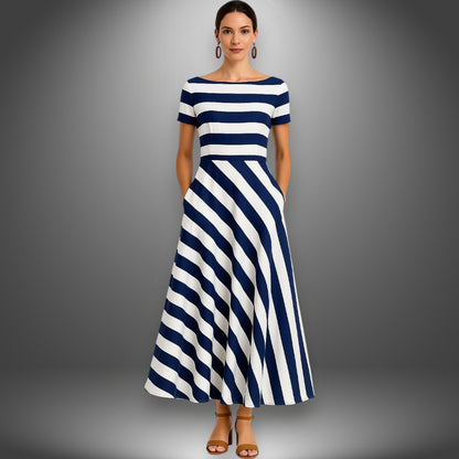 Serene – Striped Midi Dress
