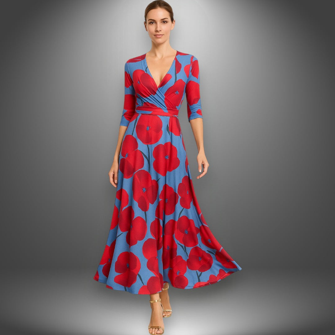 Claire – Elegant Floral Print Dress