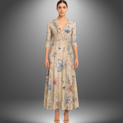 Claire – Elegant Floral Print Dress