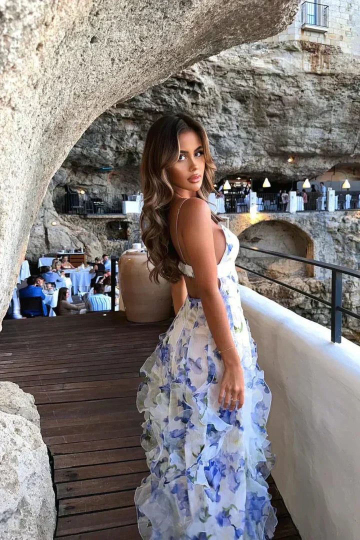 Cathy – Ruffled Floral Dress