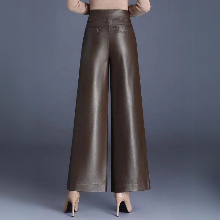 Dahlia – Wide-Cut Leather Trousers
