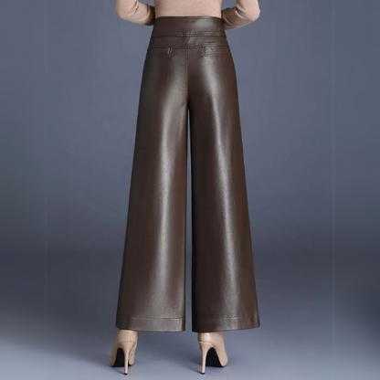 Dahlia – Wide-Cut Leather Trousers