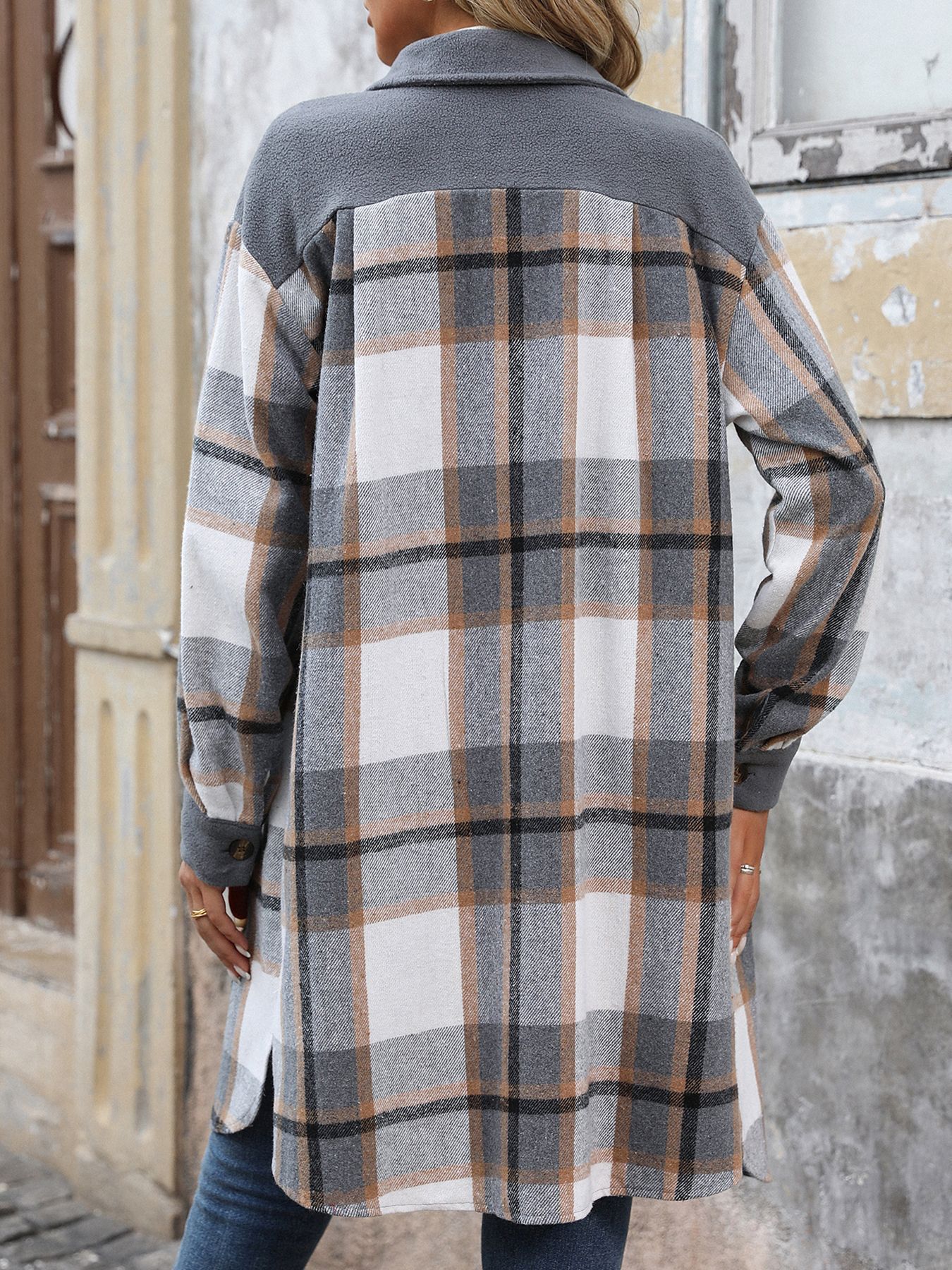Tessa – Classic Plaid Button Coat