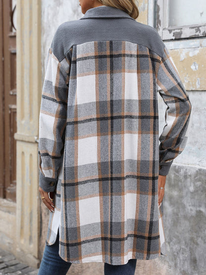 Tessa – Classic Plaid Button Coat