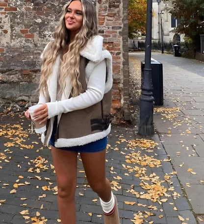 Jolie – Stylish Faux Shearling Vest