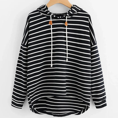 Mia – Elegant Striped Hoodie