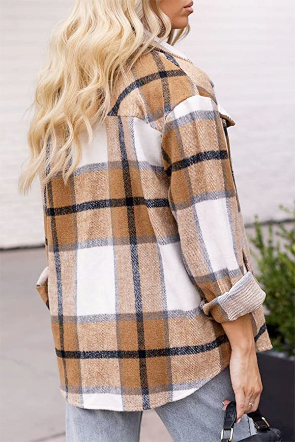 Kate – Long Sleeve Plaid Top