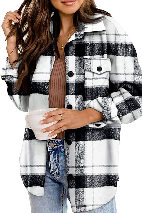 Kate – Long Sleeve Plaid Top