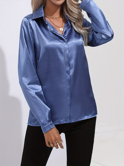 Leila – Elegant Chic Satin Blouse