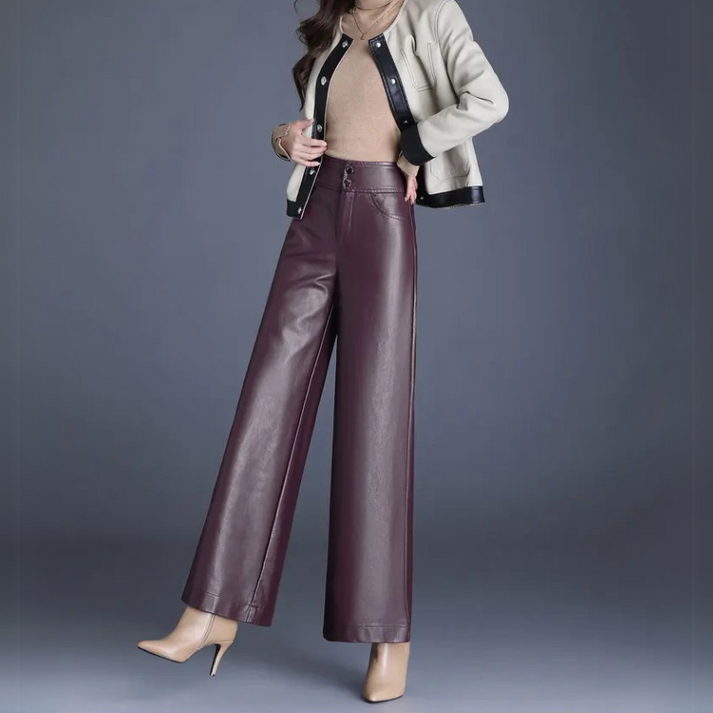 Dahlia – Wide-Cut Leather Trousers