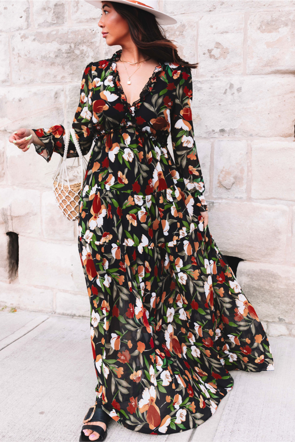 Ruby – Wild Lotus Maxi Dress