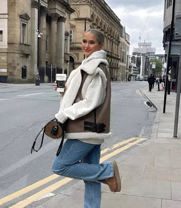 Jolie – Stylish Faux Shearling Vest
