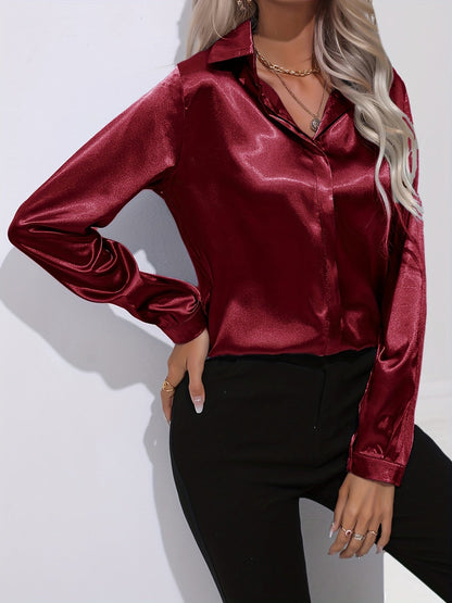 Leila – Elegant Chic Satin Blouse
