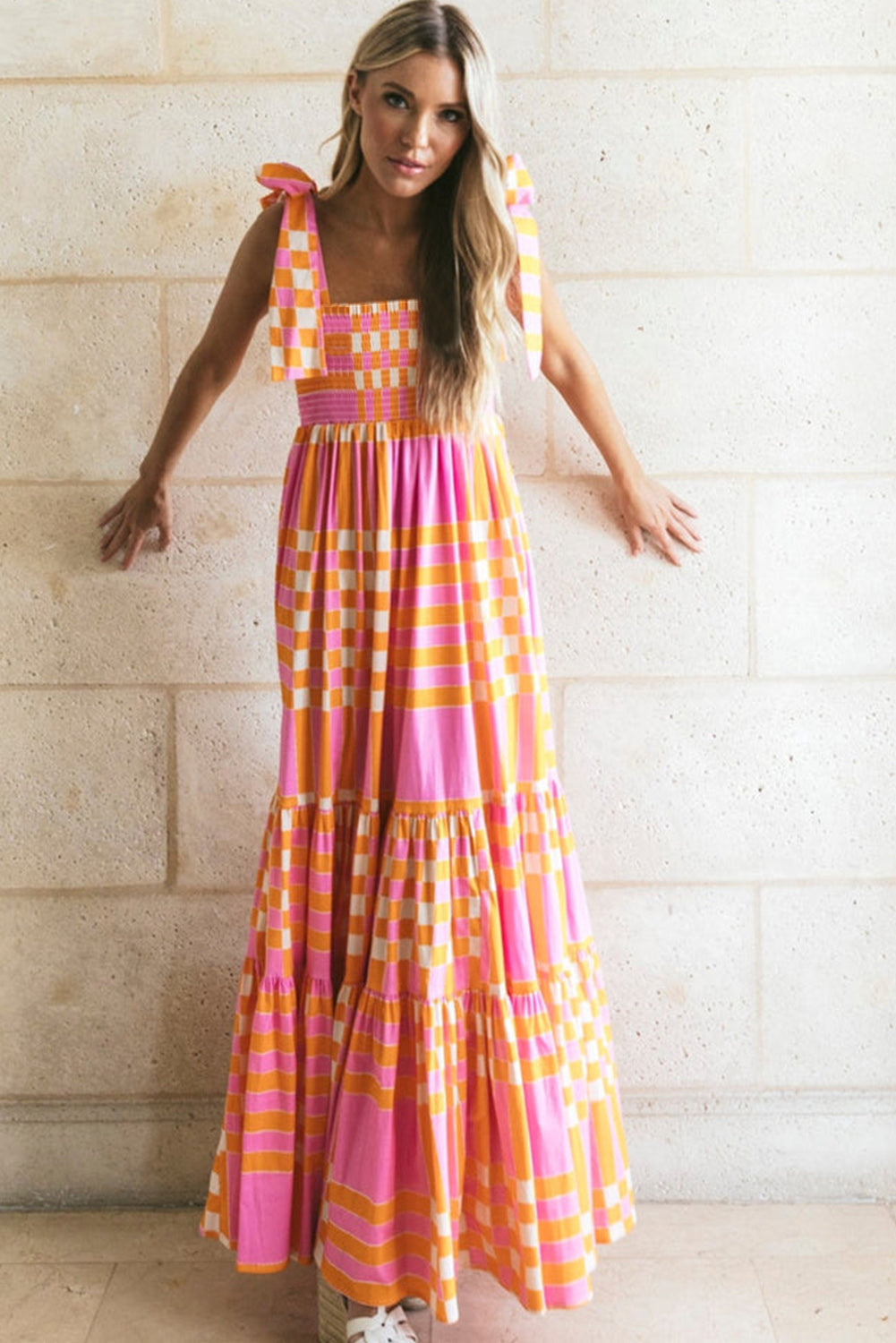 Saffron – Boho Smocked Maxi Dress