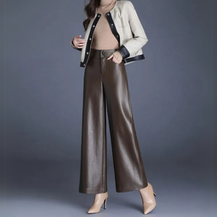 Dahlia – Wide-Cut Leather Trousers