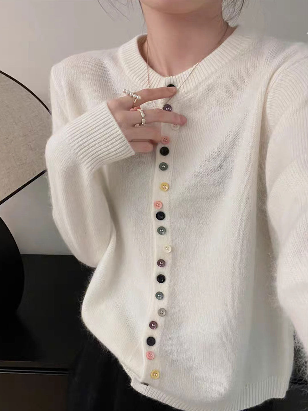 Vespera – Playful Buttons Sweater