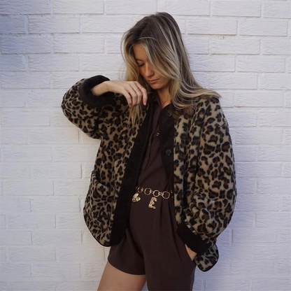 Ursula – Fleece Leopard Jacket