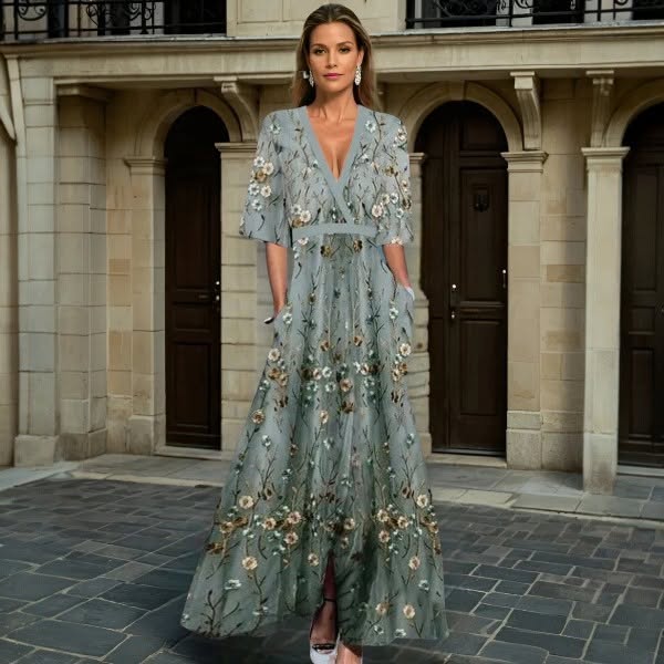 Maeve – Floral Embroidered Maxi Dress