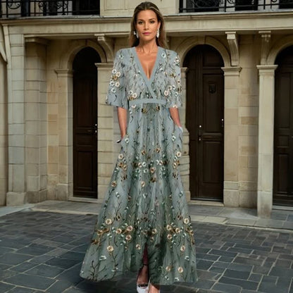 Maeve – Floral Embroidered Maxi Dress