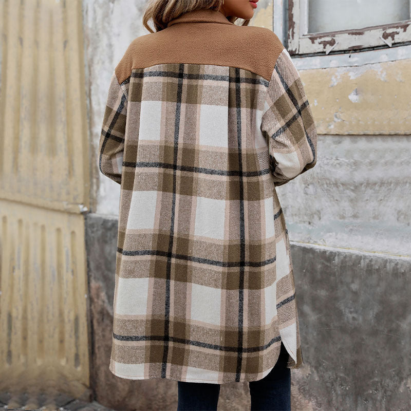 Tessa – Classic Plaid Button Coat