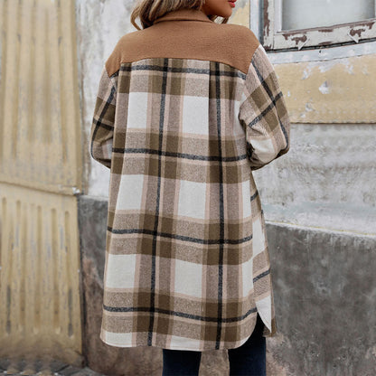 Tessa – Classic Plaid Button Coat