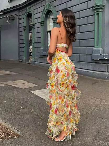 Indigo – Ruffled Floral Dress