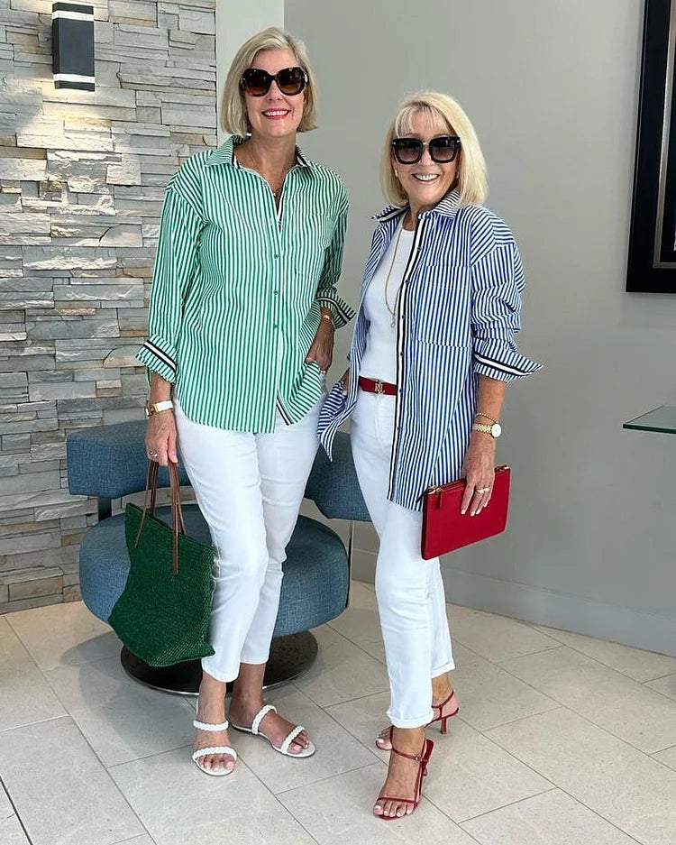 Clara – Striped Button-Up Shirt