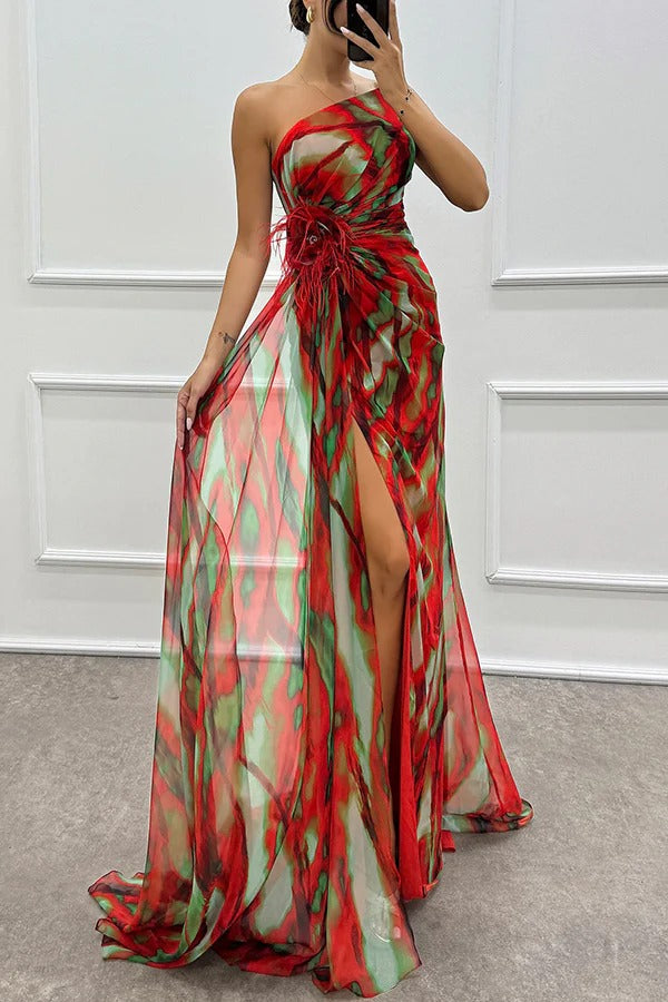 Sophia – Off-Shoulder Slit Maxi Dress