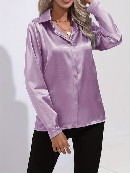 Leila – Elegant Chic Satin Blouse