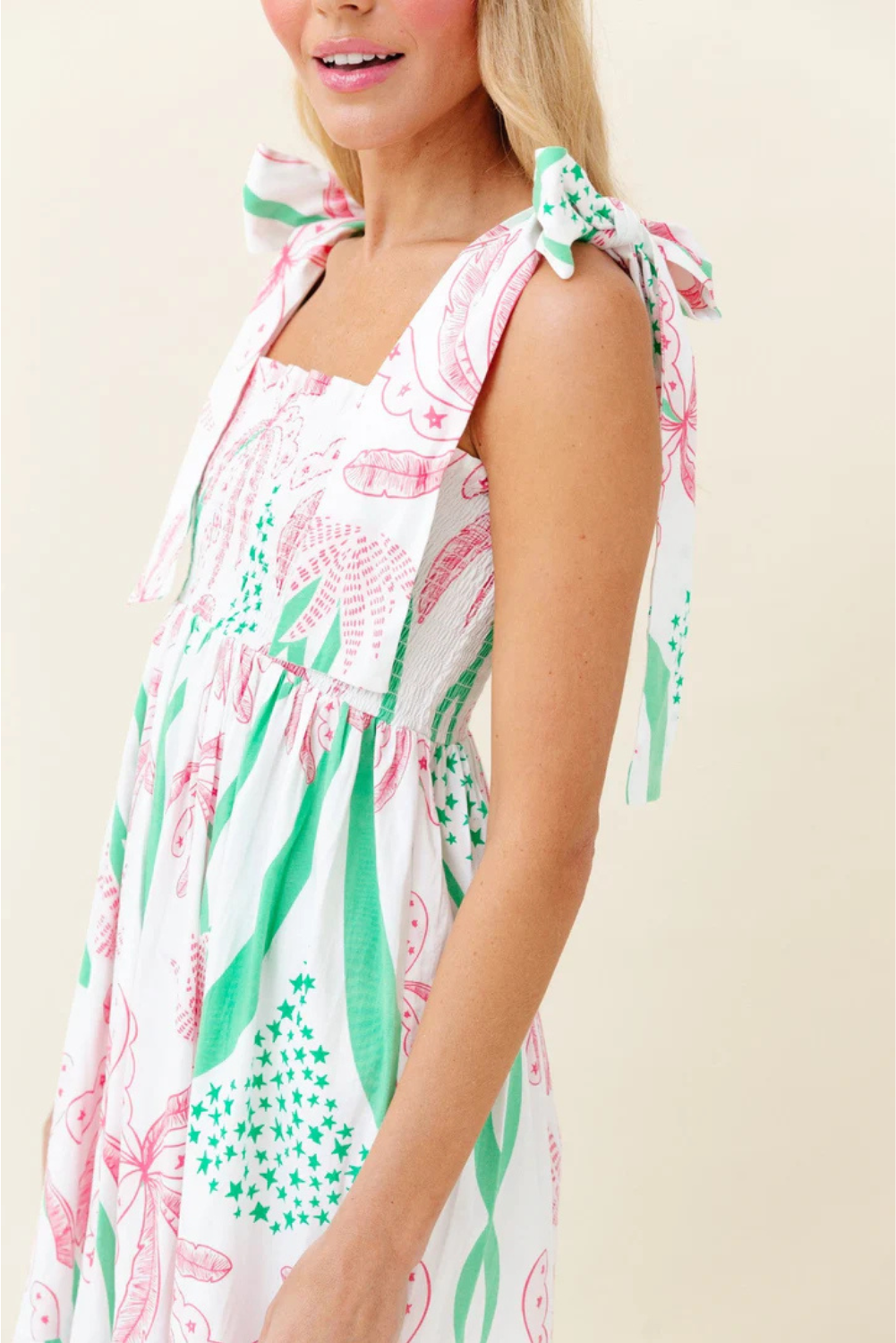 Saffron – Boho Smocked Maxi Dress