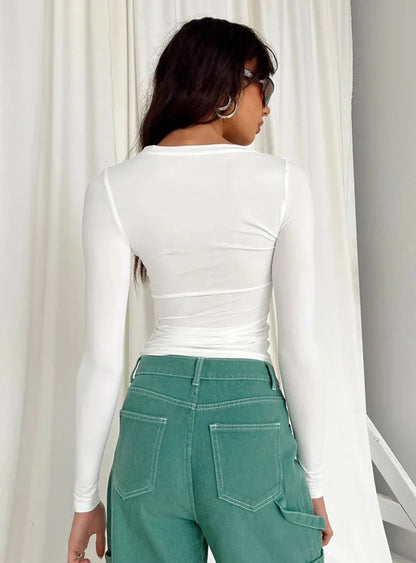 Jocelyn – Slim-Fit Long Sleeve Ruched Top