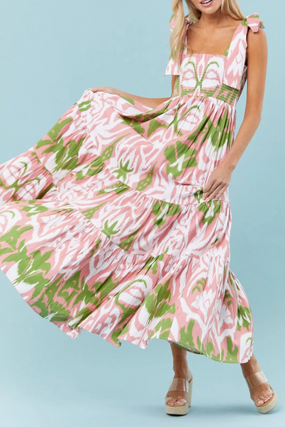 Saffron – Boho Smocked Maxi Dress