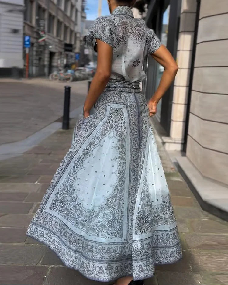 Veda – Button-Down Belted Maxi Dress