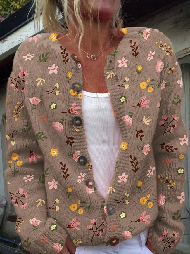 Jane – Floral Knit Cardigan