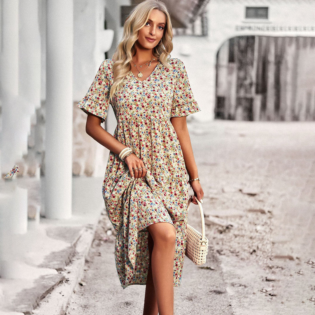 Harley – Floral  Boho Midi Dress