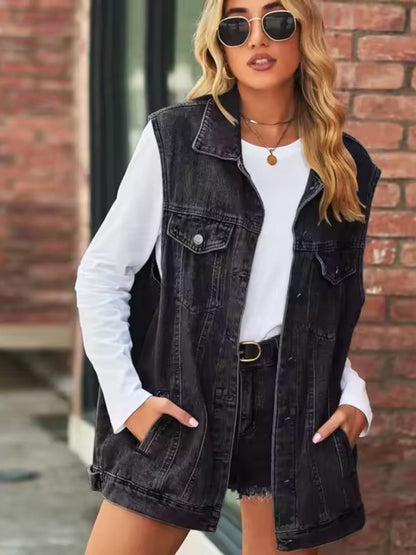 Eliza – Vintage Denim Vest Jacket