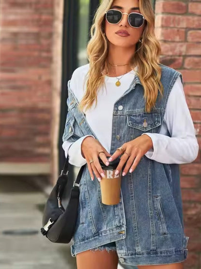 Eliza – Vintage Denim Vest Jacket
