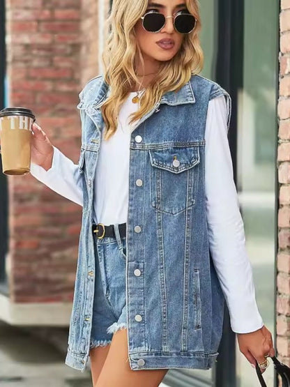 Eliza – Vintage Denim Vest Jacket