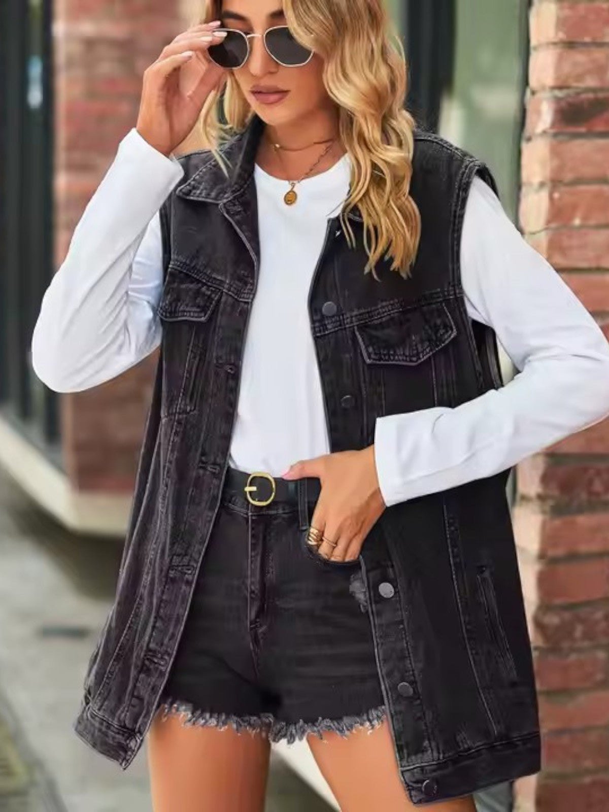 Eliza – Vintage Denim Vest Jacket