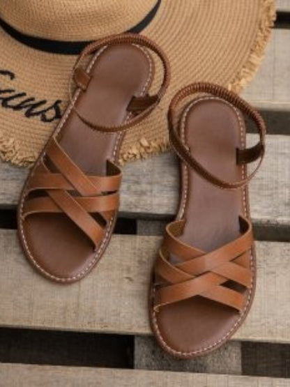 Siena – Elastic Cross-Strap Sandals