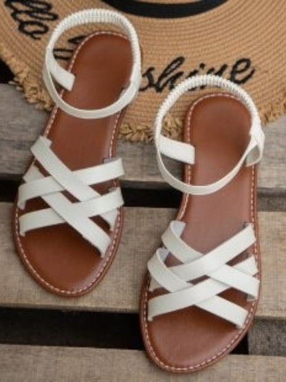 Siena – Elastic Cross-Strap Sandals