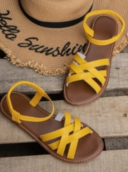 Siena – Elastic Cross-Strap Sandals