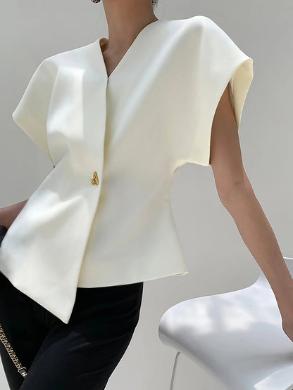 Lucy – Structured V-Neck Blouse