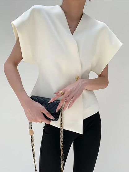 Lucy – Structured V-Neck Blouse