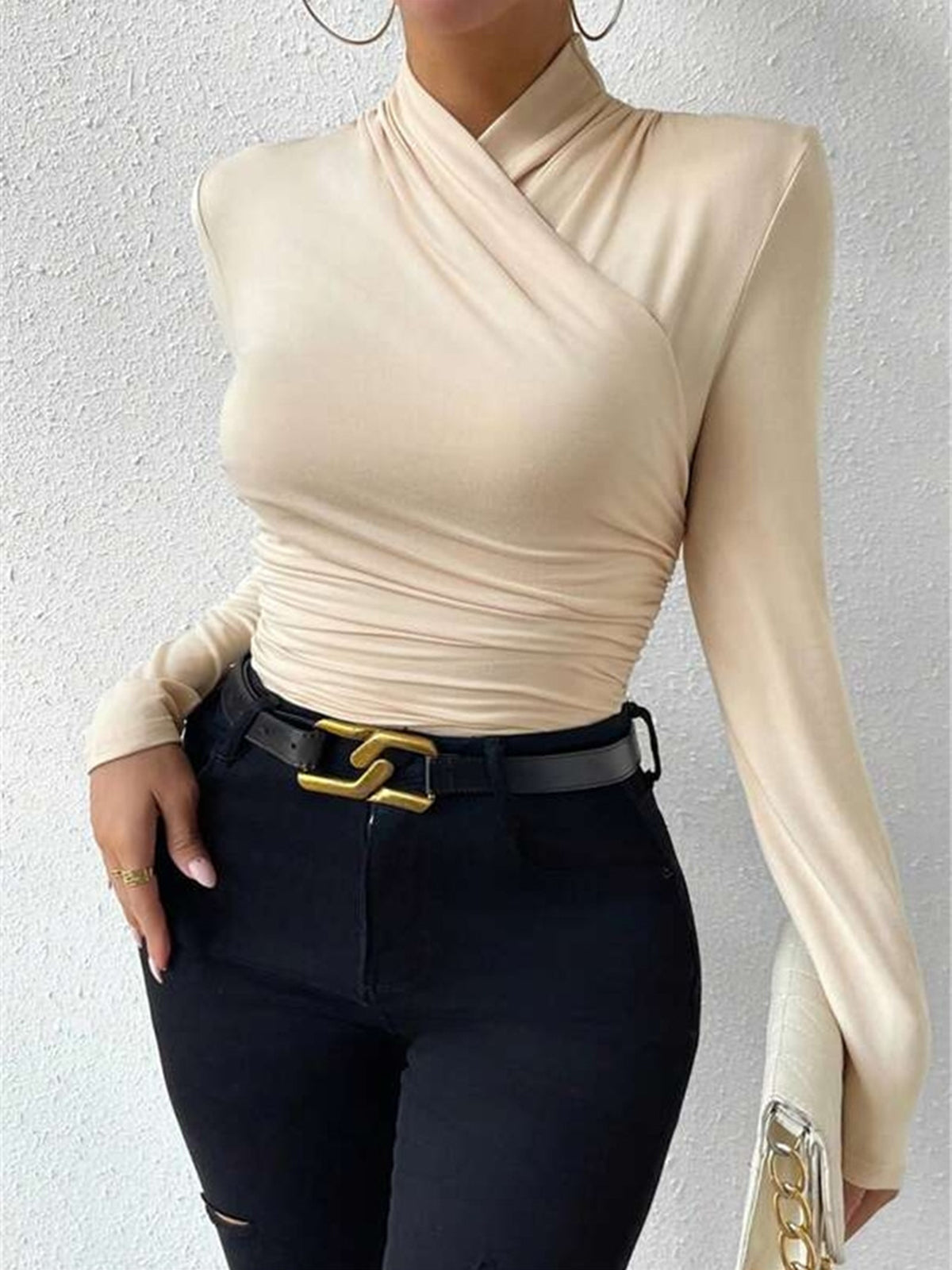 Mariana – Draped Long Sleeve Top
