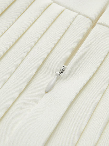 Fariel – Metal Letter Pleated Mini Skirt