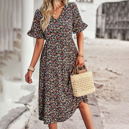 Harley – Floral  Boho Midi Dress